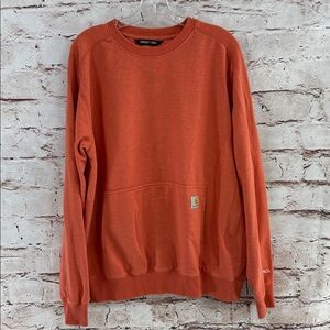 Carhartt Force Relaxed Fit Women Orange Workwear Outdoors Crewneck Sweatshirt